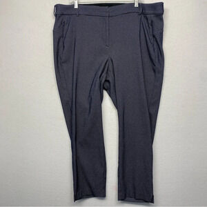 Lane‎ Bryant Navy Blue Trousers Stretch Hidden Zip Pockets 22 Ankle Crop